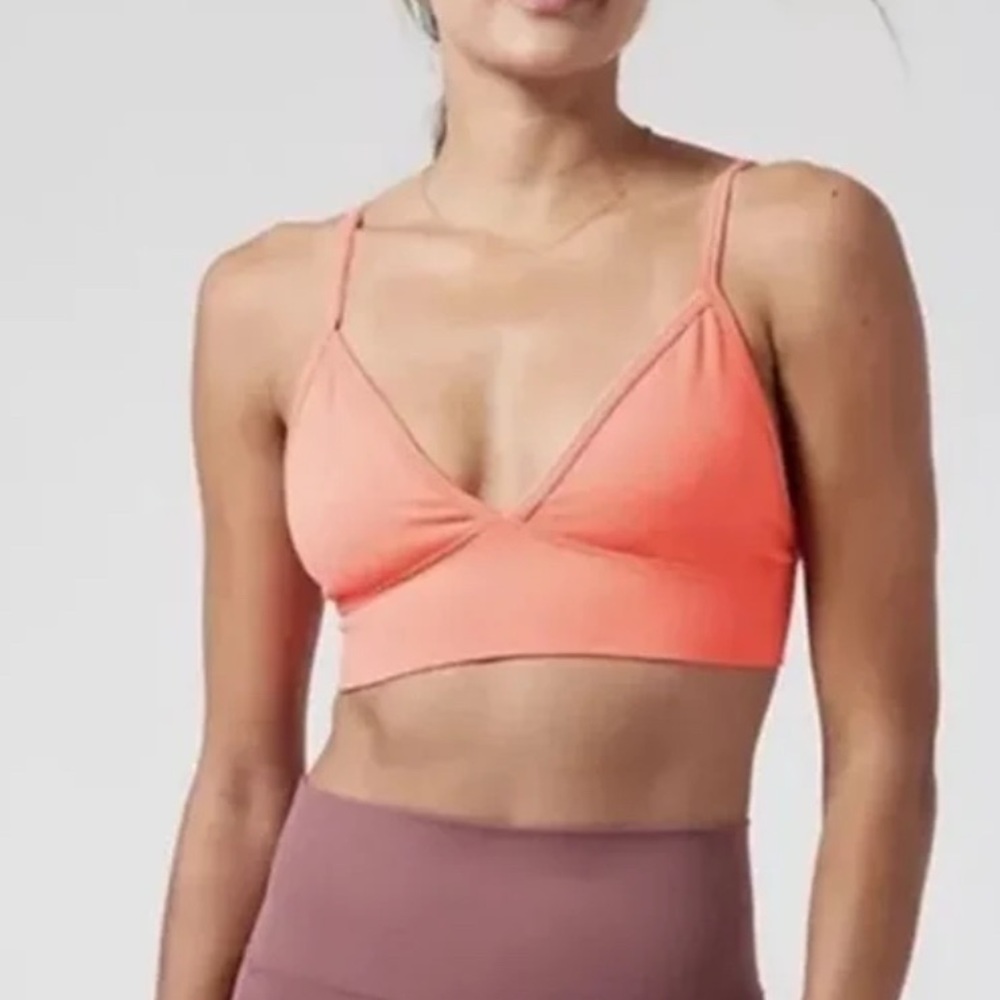 ATHLETA Aurora Triangle Bra Size D-DD L Sunset Glow Orange NWT
